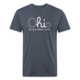 O hi o the friendliest state Fitted Cotton/Poly T-Shirt by Next Level - heather navy