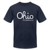 Steubenville Ohio Unisex Jersey T-Shirt by Bella + Canvas - navy