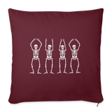 OHIO Skeletons Throw Pillow Cover 18” x 18” - burgundy