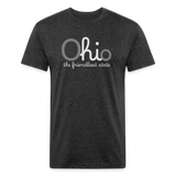 O hi o the friendliest state Fitted Cotton/Poly T-Shirt by Next Level - heather black