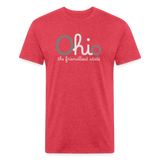 O hi o the friendliest state Fitted Cotton/Poly T-Shirt by Next Level - heather red