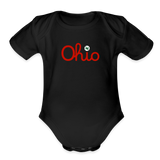 Script Ohio Buckeye Baby Organic Short Sleeve Baby Bodysuit - black