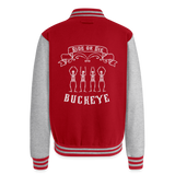 Ride or Die Buckeye Heavyweight Letterman Jacket - red/heather grey