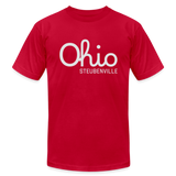 Steubenville Ohio Unisex Jersey T-Shirt by Bella + Canvas - red