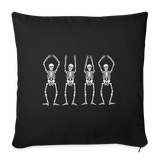 OHIO Skeletons Throw Pillow Cover 18” x 18” - black