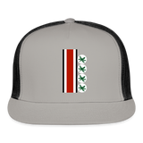 Buckeye Leaf and Stripes Trucker Hat Cap - gray/black