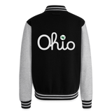 Script Ohio Heavyweight Letterman Jacket - black/heather grey