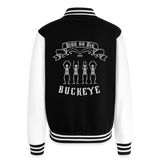 Ride or Die Buckeye Heavyweight Letterman Jacket - black/white