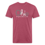 O hi o the friendliest state Fitted Cotton/Poly T-Shirt by Next Level - heather burgundy