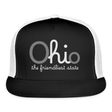 O hi o the friendliest state Trucker Hat Cap - black/white