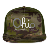 O hi o the friendliest state Trucker Hat Cap - MultiCam\green