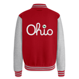 Script Ohio Heavyweight Letterman Jacket - red/heather grey