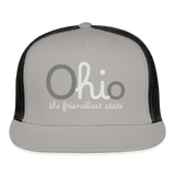 O hi o the friendliest state Trucker Hat Cap - gray/black