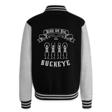 Ride or Die Buckeye Heavyweight Letterman Jacket - black/heather grey