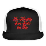 Be Naughty Save Santa the Trip Trucker Hat - black/white