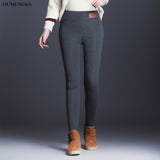 New Fashion High Waist Autumn Winter Women Thick Warm Elastic Pants Quality S-5XL Trousers Tight Type Pencil Pants