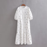 Short sleeved printed loose dress for women