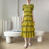 Spliced Pleated Dress For Women