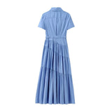 Women's casual dress with belt and shirt style dress for women