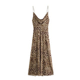 Animal print suspender dress for women