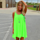 Women beach dress fluorescence female summer dress chiffon voile women dress