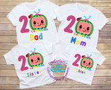 Cocomelon Inspired Birthday Custom Family Shirts