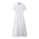 Women's casual dress with belt and shirt style dress for women