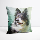 Traditional Green Hue - Custom Pet Portrait Cushion