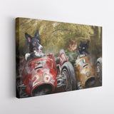 Neck and Neck - Custom Vintage Pet Portrait Canvas