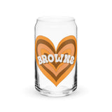 Browns Retro Heart Can-shaped glass