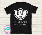 Dad Established Years Shirt