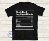 Black Dad Nutrition Facts Shirt