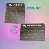 Dry Erase Trace Boards Custom Name, ABC and Numbers