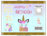 Personalized Unicorn Chip Bags, Party Favors, Birthday Parties, Baby Shower, Printed and shipped