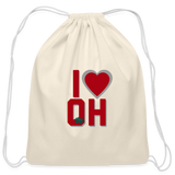 I Heart OH Cotton Drawstring Bag - natural