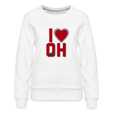 I Heart OH Women’s Premium Sweatshirt - white