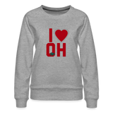 I Heart OH Women’s Premium Sweatshirt - heather grey