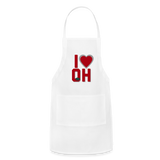 I Heart OH Adjustable Apron - white