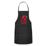 I Heart OH Adjustable Apron - black