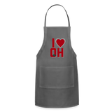 I Heart OH Adjustable Apron - charcoal