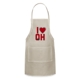 I Heart OH Adjustable Apron - natural