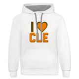 I Heart CLE Contrast Hoodie - white/gray