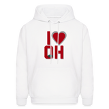 I Love OH Men's Hoodie - white