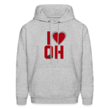 I Love OH Men's Hoodie - heather gray