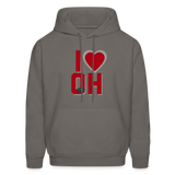 I Love OH Men's Hoodie - asphalt gray