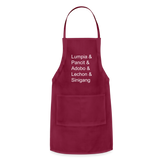 Lumpia & Pancit & Adobo & Lechon Adjustable Apron - burgundy