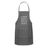 Lumpia & Pancit & Adobo & Lechon Adjustable Apron - charcoal