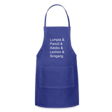 Lumpia & Pancit & Adobo & Lechon Adjustable Apron - royal blue