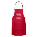 Lumpia & Pancit & Adobo & Lechon Adjustable Apron - red