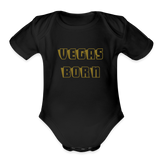 Vegas Born Organic Short Sleeve Baby Bodysuit - black